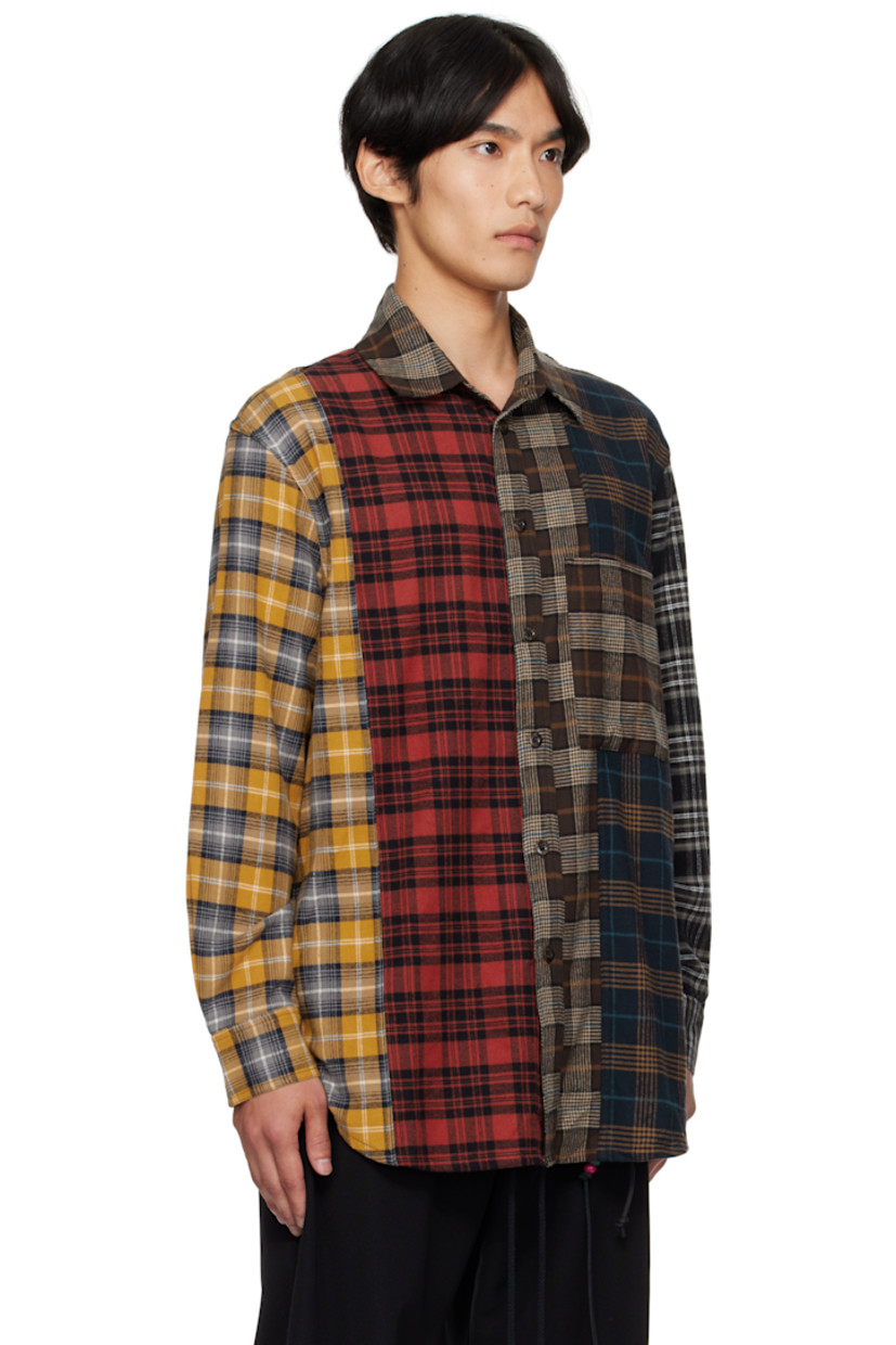 Brushed cotton flannel shirt.

· Paneled construction
· Woven check patterns throughout
· Spread collar
· Button closure
· Patch pocket at chest
· Shirttail hem
· Buttoned barrel cuffs

Supplier color: Multi
