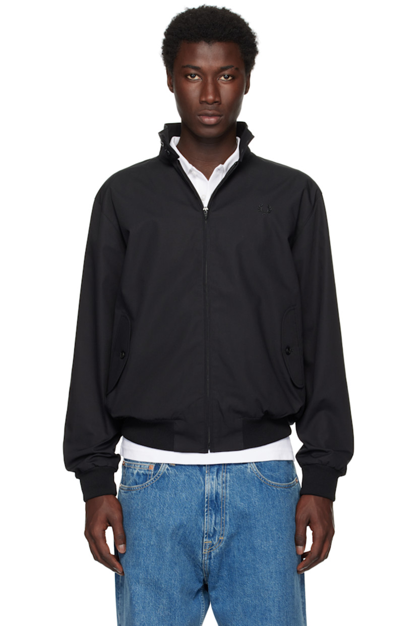 Recycled polyester- and cotton-blend canvas jacket. 

· Water-resistant 
· Button tab at stand collar
· Zip closure
· Logo graphic embroidered at chest
· Flap pockets at front 
· Rib-knit hem and cuffs
· Full plain-woven cotton lining

Supplier color: Black