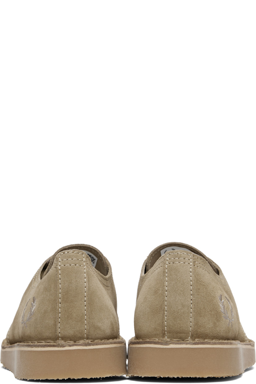 Suede derbys.

· Lace-up closure
· Logo embroidered at outer side
· Topstitching at welt
· Crêpe-rubber sole

Supplier color: Olive mint