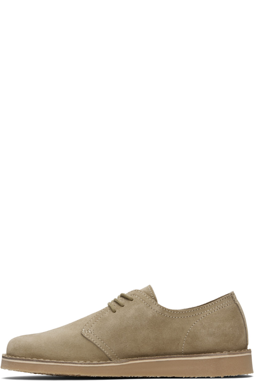 Suede derbys.

· Lace-up closure
· Logo embroidered at outer side
· Topstitching at welt
· Crêpe-rubber sole

Supplier color: Olive mint