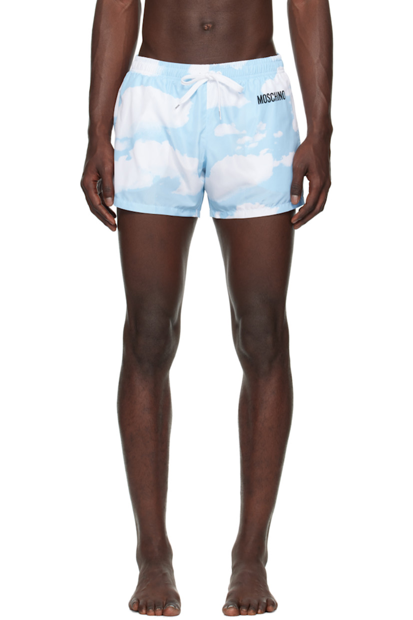 Taffeta swim shorts.

· Graphic printed throughout
· Drawstring at elasticized waistband
· Three-pocket styling
· Logo printed at front
· Briefs-style mesh lining

Supplier color: Multi Light blue