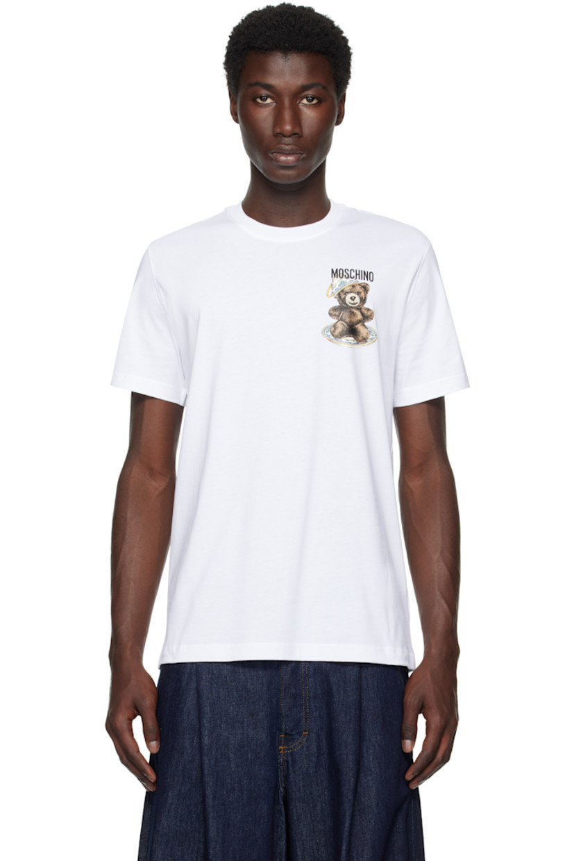 Organic cotton jersey T-shirt.

· Rib-knit crewneck
· Logo and graphic printed at chest

Supplier color: Multi White