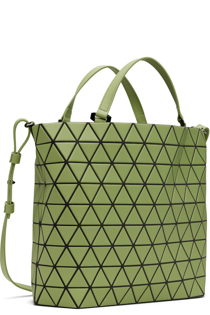 Melton shoulder bag.

· Signature triangular faux-leather appliqués in green throughout
· Fixed carry handles
· Adjustable leather crossbody strap
· Magnetic press-stud closure
· Zip and patch pockets at interior
· Logo-woven canvas lining
· H10.5" x W15.5" x D5.25"

Supplier color: Light green