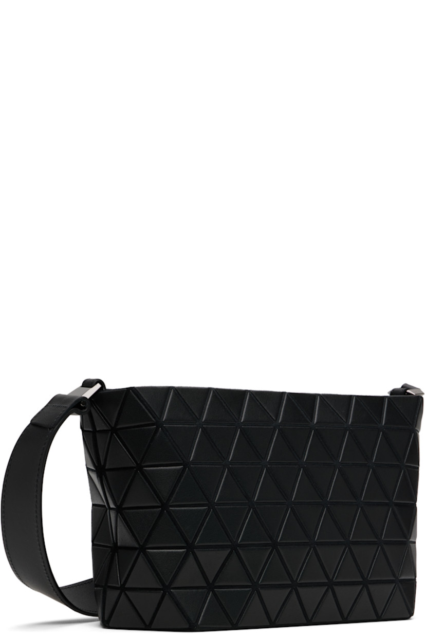Melton shoulder bag.

· Signature triangular faux-leather appliqués throughout
· Adjustable leather crossbody strap
· Zip closure
· Patch pocket at interior
· Logo-woven canvas lining
· H6.25" x W10.5" x D4.5"

Supplier color: Matte black