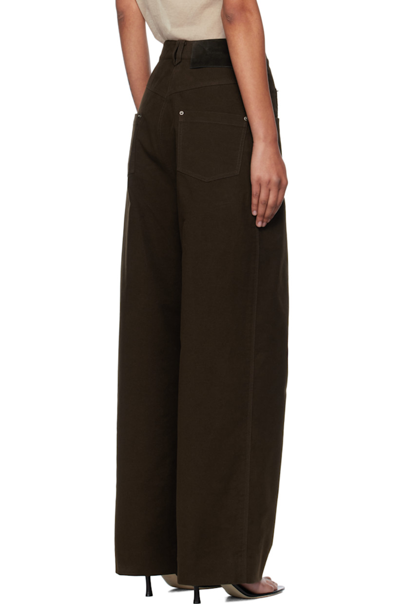 Stretch cotton moleskin trousers.

· Belt loops
· Five-pocket styling
· Zip fly 
· Logo patch at back waistband

Supplier color: Brown
