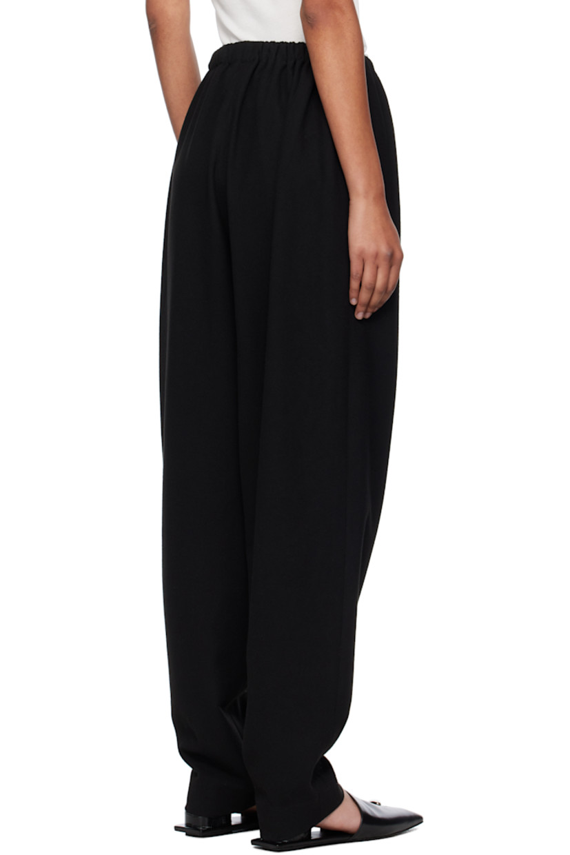 Stretch viscose-blend melton trousers.

· Drawstring at elasticized waistband
· Two-pocket styling
· Unlined

Supplier color: Black