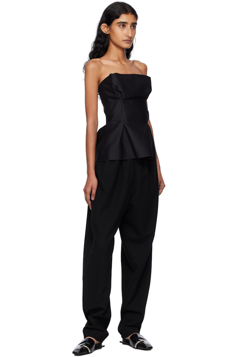 Stretch viscose-blend melton trousers.

· Drawstring at elasticized waistband
· Two-pocket styling
· Unlined

Supplier color: Black