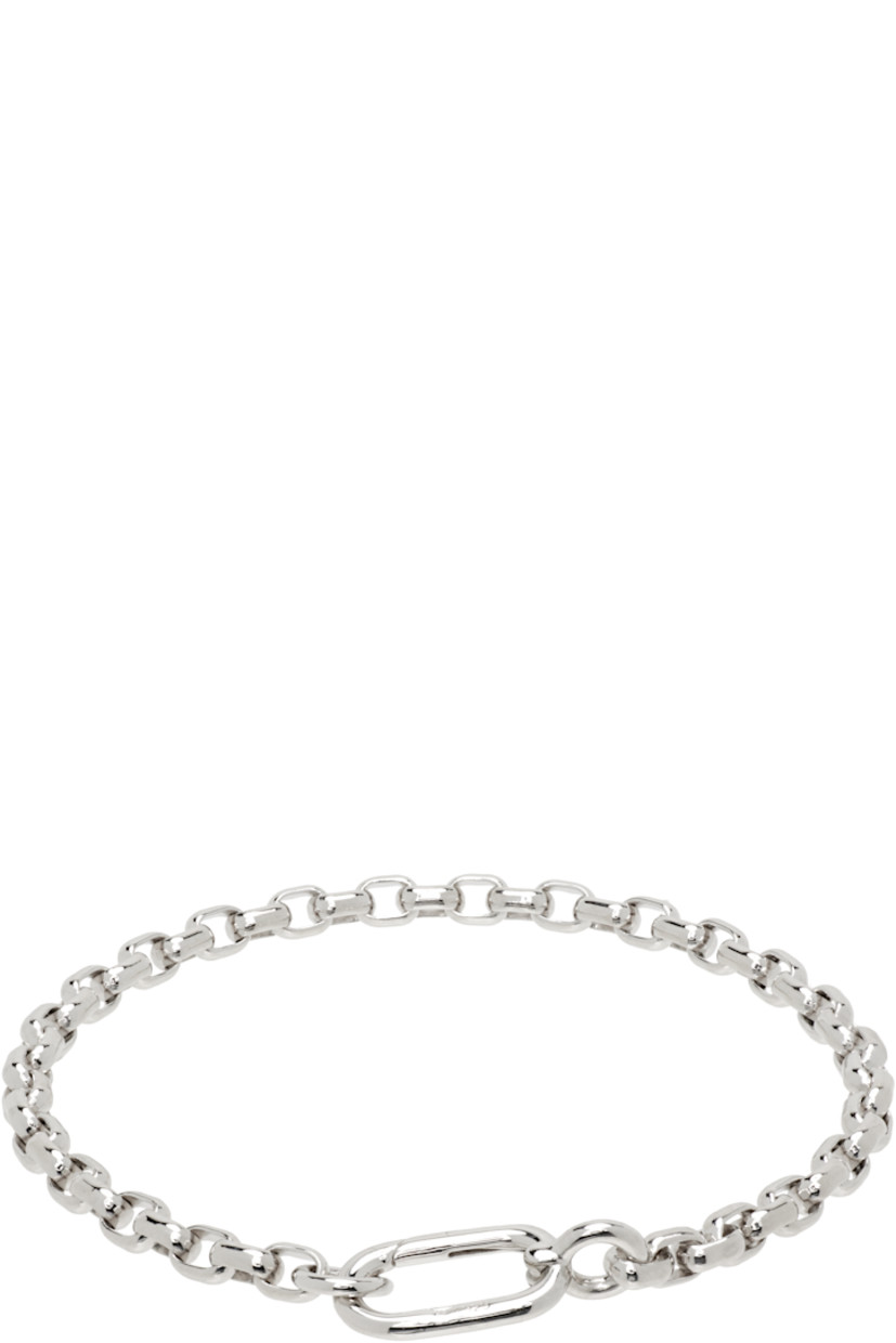 Cable chain bracelet in rhodium-plated recycled sterling silver. Lanyard-clasp fastening. 

Supplier color: 925 silver