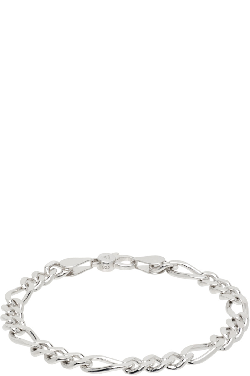 Figaro chain bracelet in rhodium-plated recycled sterling silver. Lobster-clasp fastening. 

Supplier color: 925 silver