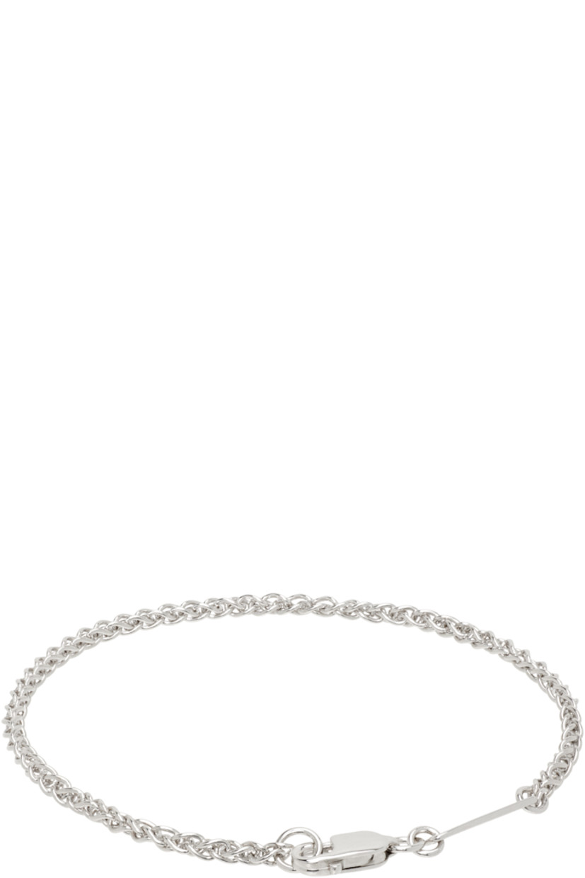 Rope chain bracelet in rhodium-plated recycled sterling silver. Logo plaque at lobster-clasp fastening. 

Supplier color: 925 silver
