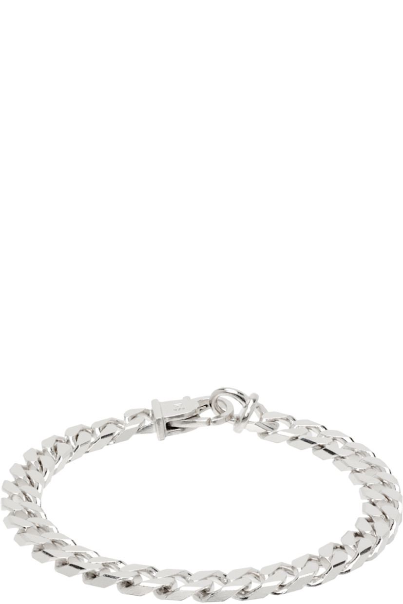 Curb chain bracelet in rhodium-plated recycled sterling silver. Lobster-clasp fastening. 

Supplier color: 925 silver