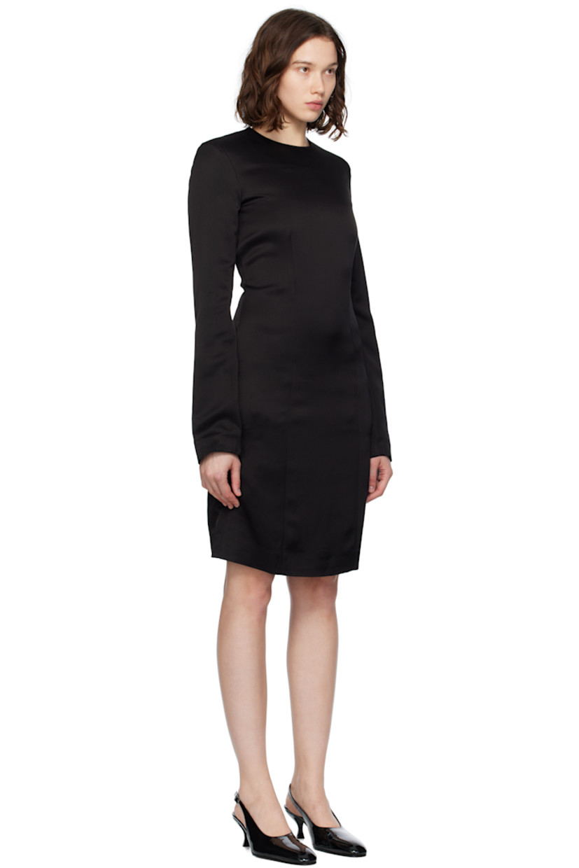 Stretch viscose- and recycled nylon-blend satin minidress.

· Round neck 
· Darts at front and back
· Concealed zip closure at back

Supplier color: Black