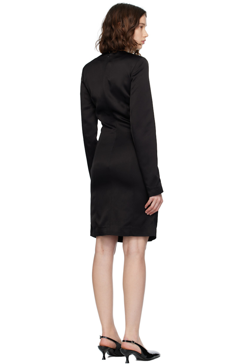 Stretch viscose- and recycled nylon-blend satin minidress.

· Round neck 
· Darts at front and back
· Concealed zip closure at back

Supplier color: Black