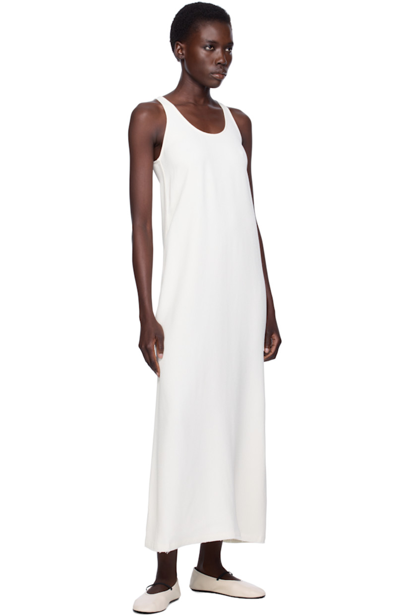 Plain-woven viscose midi dress.

· Scoop neck
· Raw edge at hem
· Zip closure at racer back

Supplier color: Macadamia