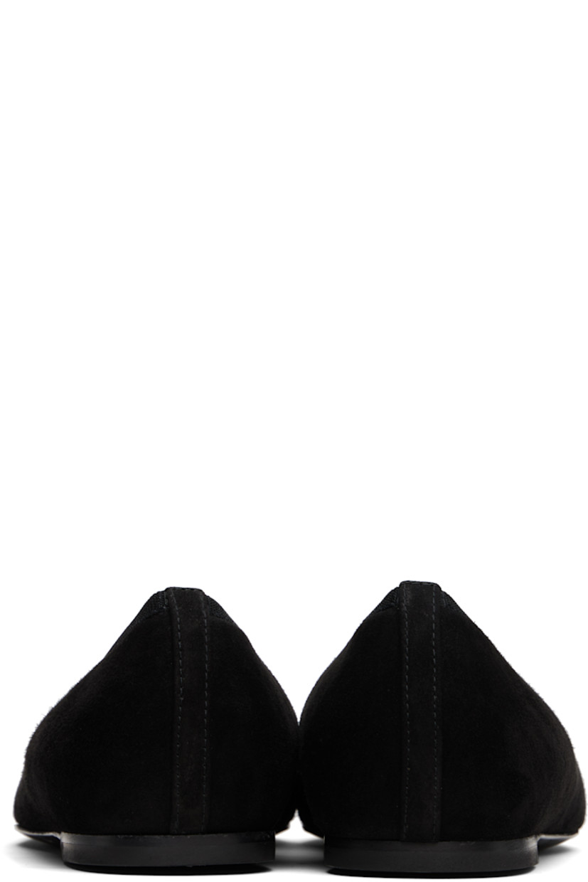 LWG-certified sheepskin suede ballerina flats in black.

· Square toe
· Grosgrain collar
· Rubber heel
· Leather sole

Part of the Garderob collection.

Supplier color: Black