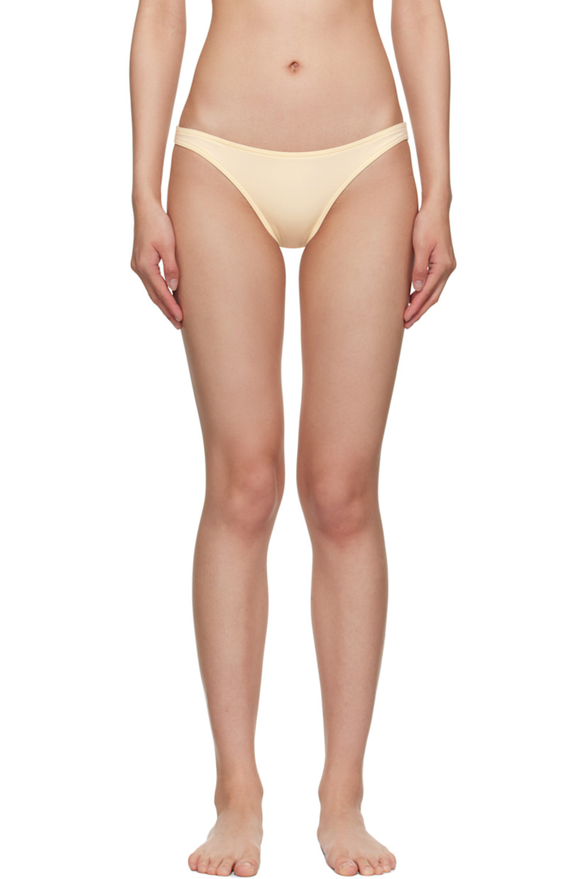 Stretch nylon jersey bikini bottom.

· High-cut 
· Elasticized waistband
· Partial jersey lining

Supplier color: Sable fin
