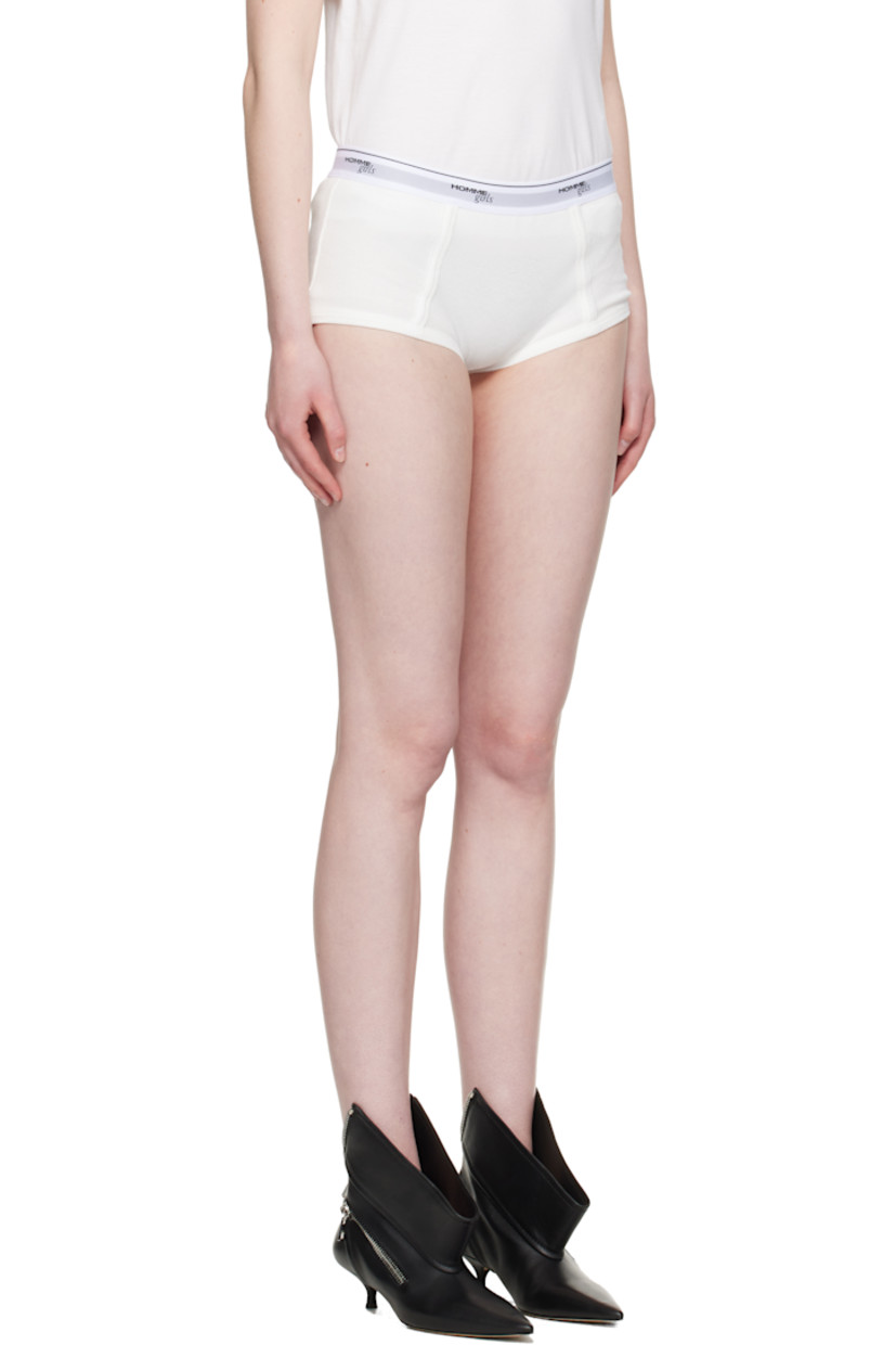 Cotton ribbed jersey briefs.

· Logo-woven elasticized waistband
· Unlined

Supplier color: Off white