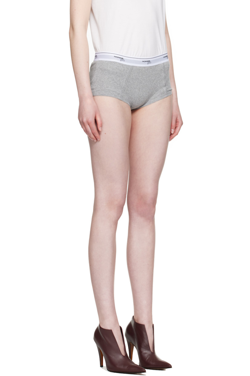 Cotton ribbed jersey briefs.

· Logo-woven elasticized waistband
· Unlined

Supplier color: Heather grey