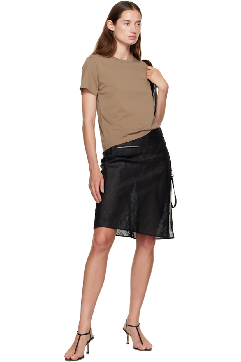 Cotton jersey T-shirt.

· Rib-knit crewneck
· Logo embroidered at chest
· Logo flag at hem

Supplier color: Mocha