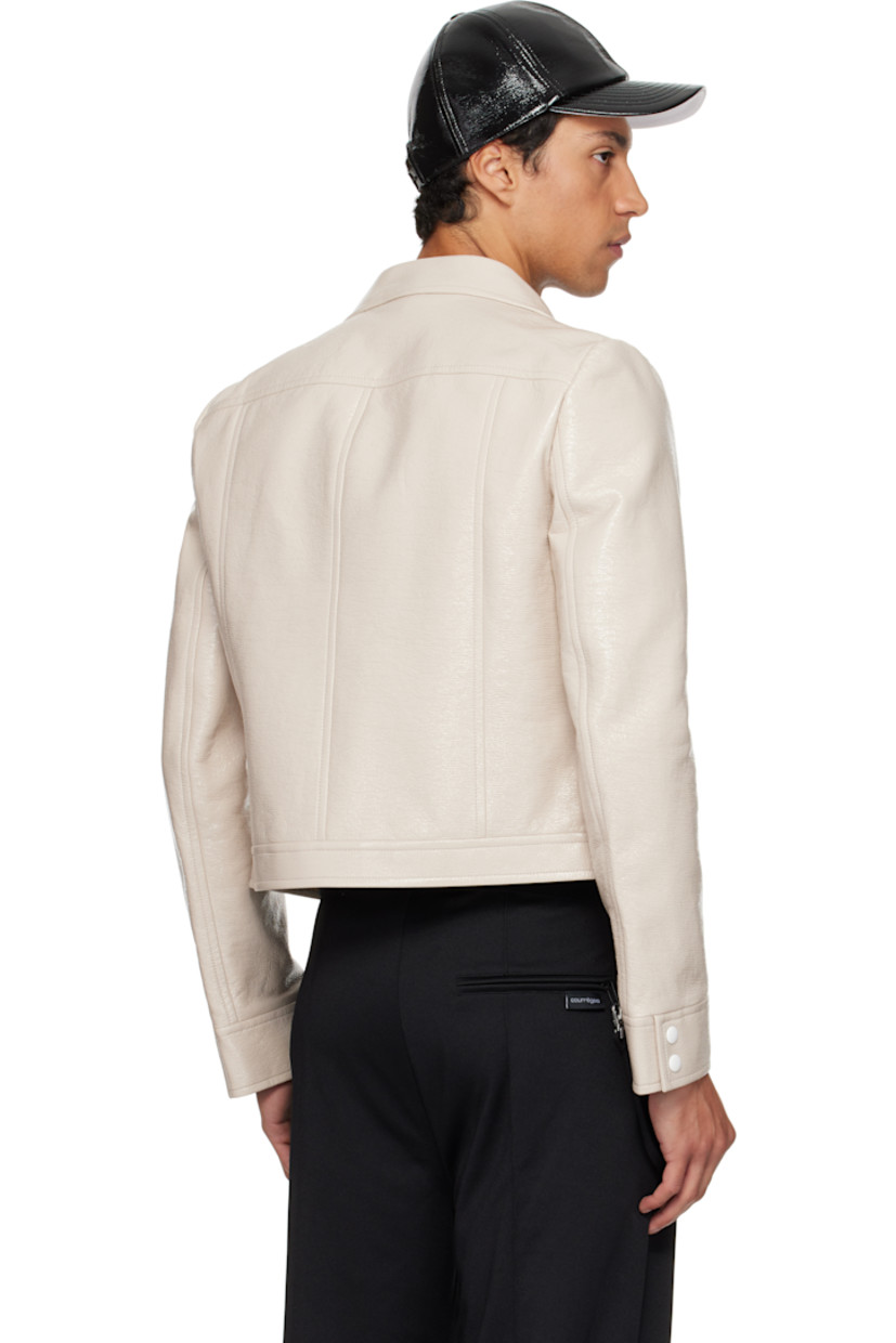 Crinkled stretch vinyl jacket.

· Spread collar
· Press-stud closure
· Inset faux-leather logo patch at chest
· Welt pockets at waist
· Press-stud barrel cuffs
· Welt pocket at interior
· Full satin lining

Part of the Reedition collection.

Supplier color: Mastic grey