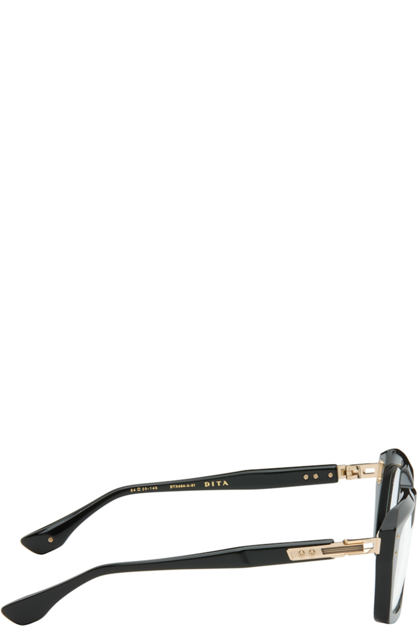 Handcrafted square titanium- and acetate-frame optical glasses. 

· Integrated nose pads
· Rivets at face and temples
· Fluted detailing at temples
· Inset logo at temple tip
· Includes case
· Size: 54.20 145

Supplier color: Black/White gold