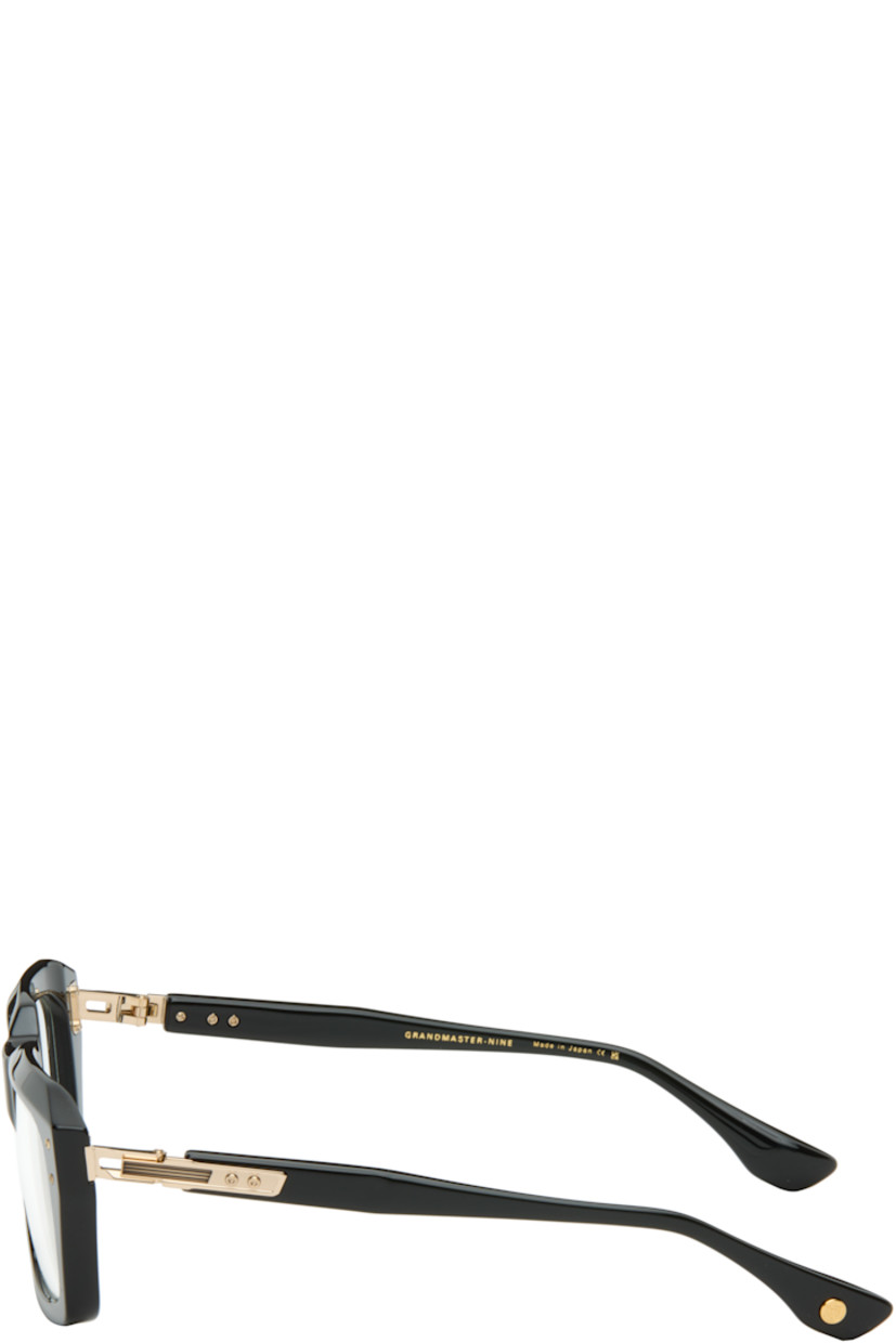 Handcrafted square titanium- and acetate-frame optical glasses. 

· Integrated nose pads
· Rivets at face and temples
· Fluted detailing at temples
· Inset logo at temple tip
· Includes case
· Size: 54.20 145

Supplier color: Black/White gold