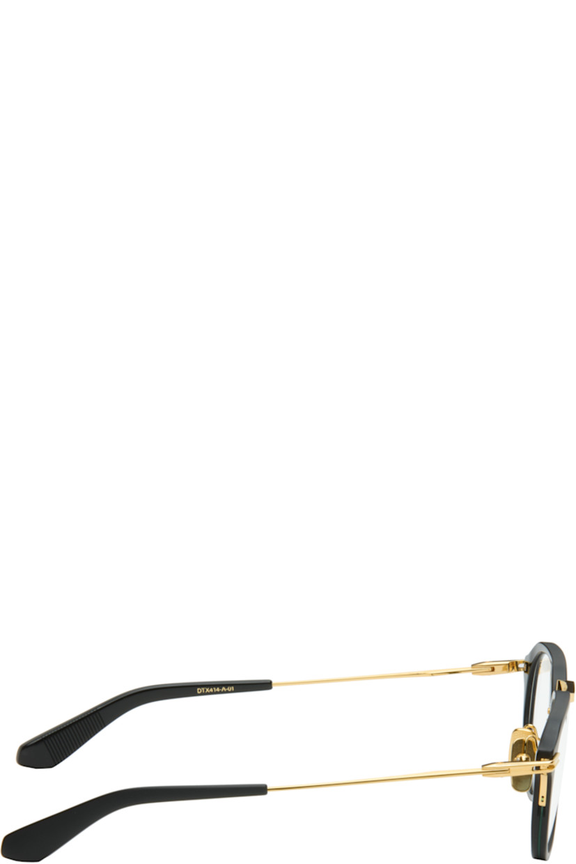 Handcrafted round titanium- and acetate-frame optical glasses.

· Adjustable titanium nose pads
· Cutout at temples 
· Inset logo at temple tip
· Includes case
· Size: 49.21 140

Supplier color: Matte black/Gold