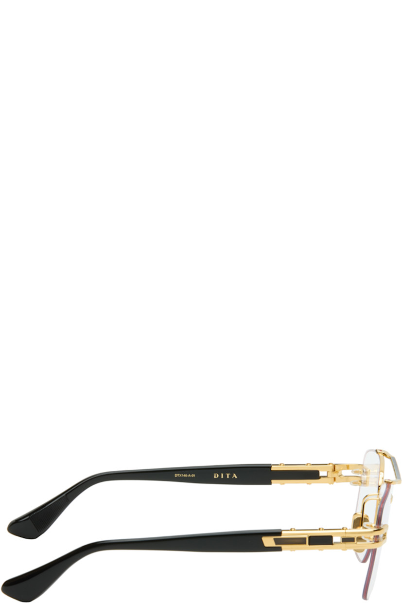 Handcrafted aviator-style titanium- and acetate-frame optical glasses.

· Adjustable titanium nose pads
· Double bridge
· Fluted detailing at temples
· Inset logo at temple tip 
· Includes case
· Size: 57.16 145

Supplier color: Yellow gold/Black