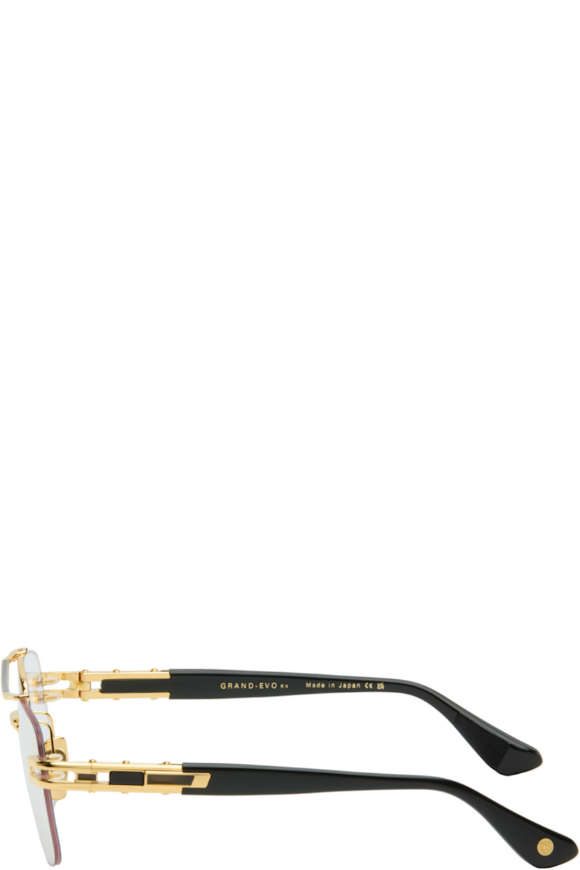 Handcrafted aviator-style titanium- and acetate-frame optical glasses.

· Adjustable titanium nose pads
· Double bridge
· Fluted detailing at temples
· Inset logo at temple tip 
· Includes case
· Size: 57.16 145

Supplier color: Yellow gold/Black