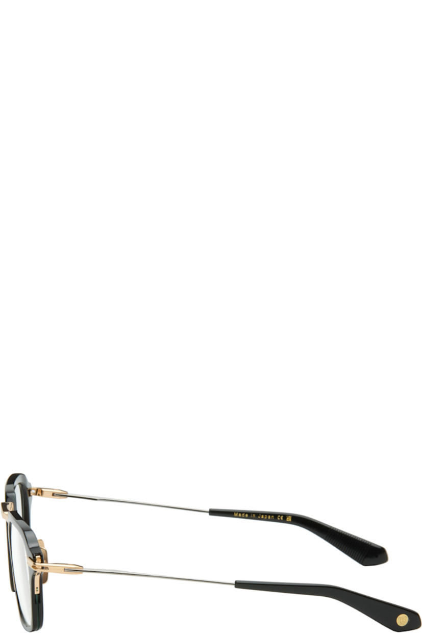 Handcrafted square titanium- and acetate-frame optical glasses.

· Logo etched at lens
· Adjustable metal nose pads
· Black acetate temple tips
· Inset logo at temple tip
· Includes case
· Size: 51.21 140

Supplier color: Black/White gold