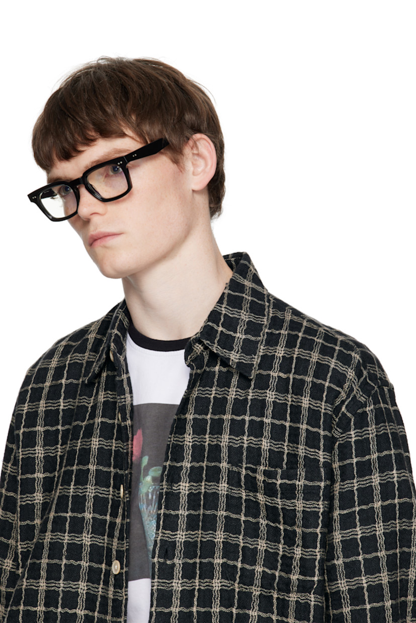 Handcrafted square acetate-frame optical glasses.

· Integrated nose pads
· Inset logo at temple tips
· Includes case
· Size: 50.22 148

Supplier color: Black