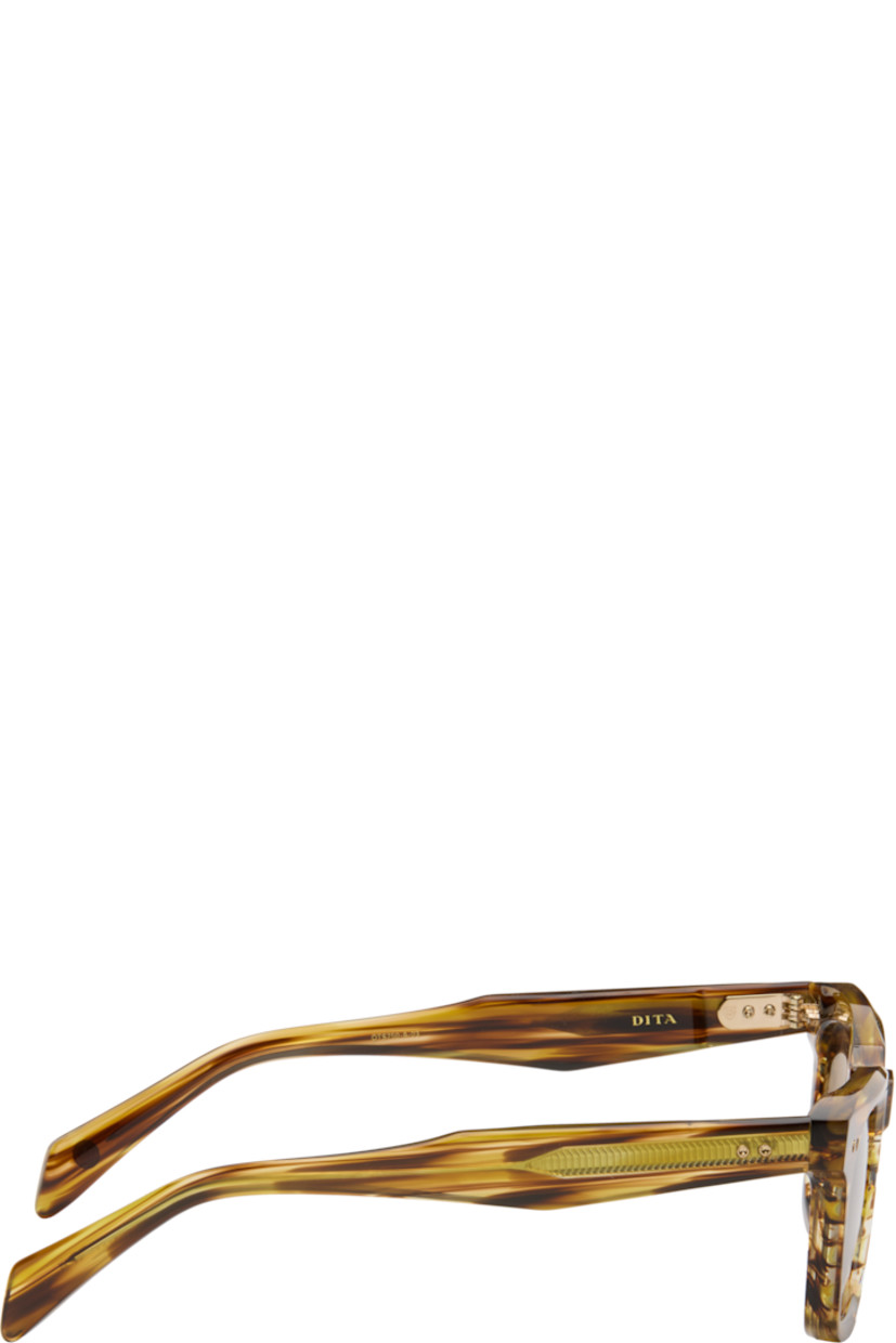Square semi-transparent tortoiseshell acetate-frame sunglasses.

· Handcrafted
· Logo etched at lens
· Anti-reflective CR-39 brown lenses
· 100% UVA/UVB protection
· Integrated nose pads
· Core wire at temples
· Inset logo at temple tips
· Includes case
· Size: 50.22 148

Supplier color: Brown hazel