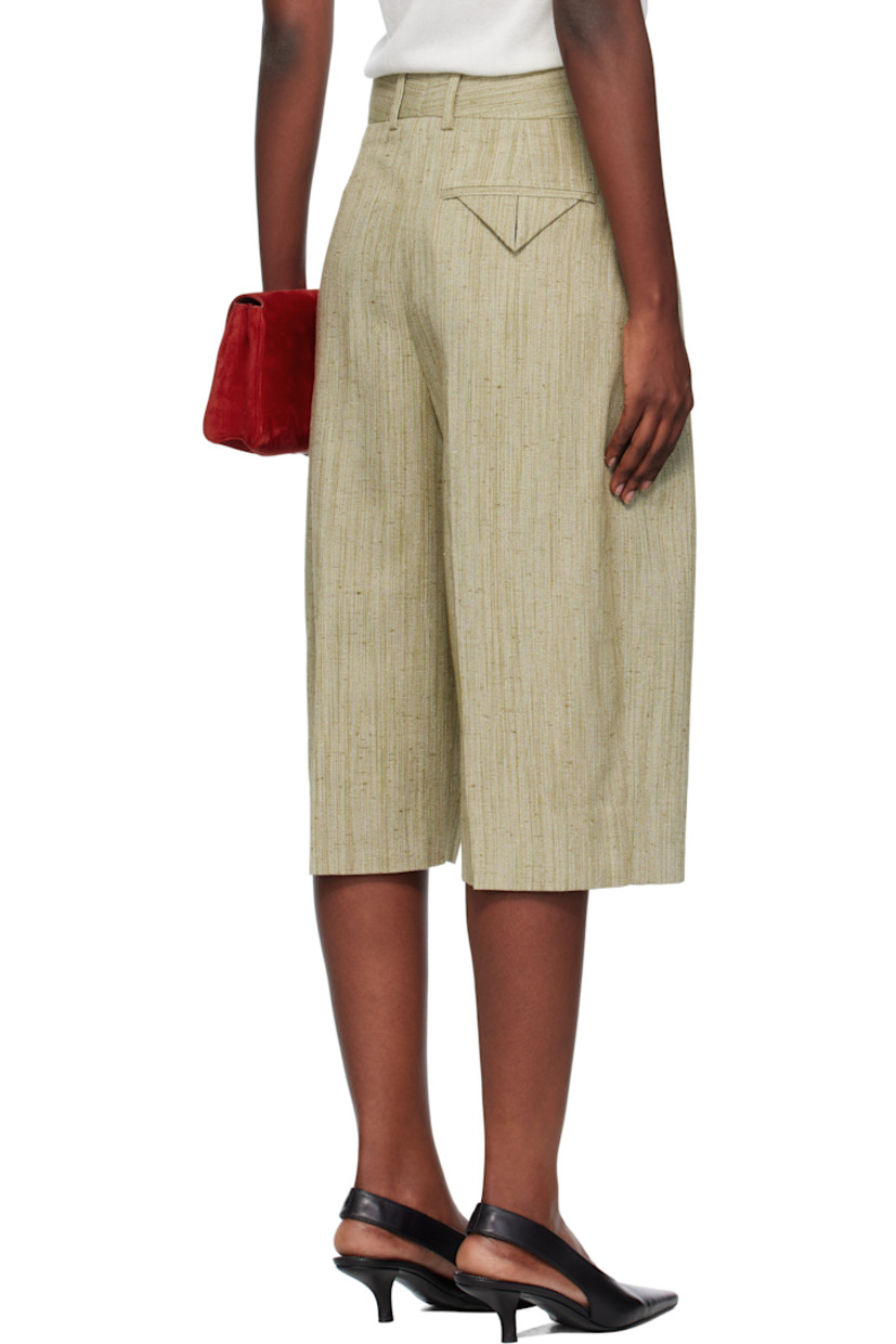 Slub viscose- and silk-blend canvas shorts.

· Straight-leg
· Belt loops
· Three-pocket styling
· Zip fly
· Creased legs

Supplier color: Algae