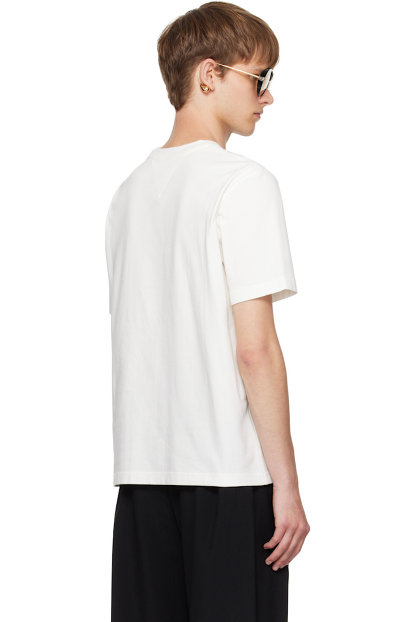 Cotton jersey T-shirt. 

· Rib-knit crewneck
· Graphic embroidered at front hem 

Supplier color: Chalk