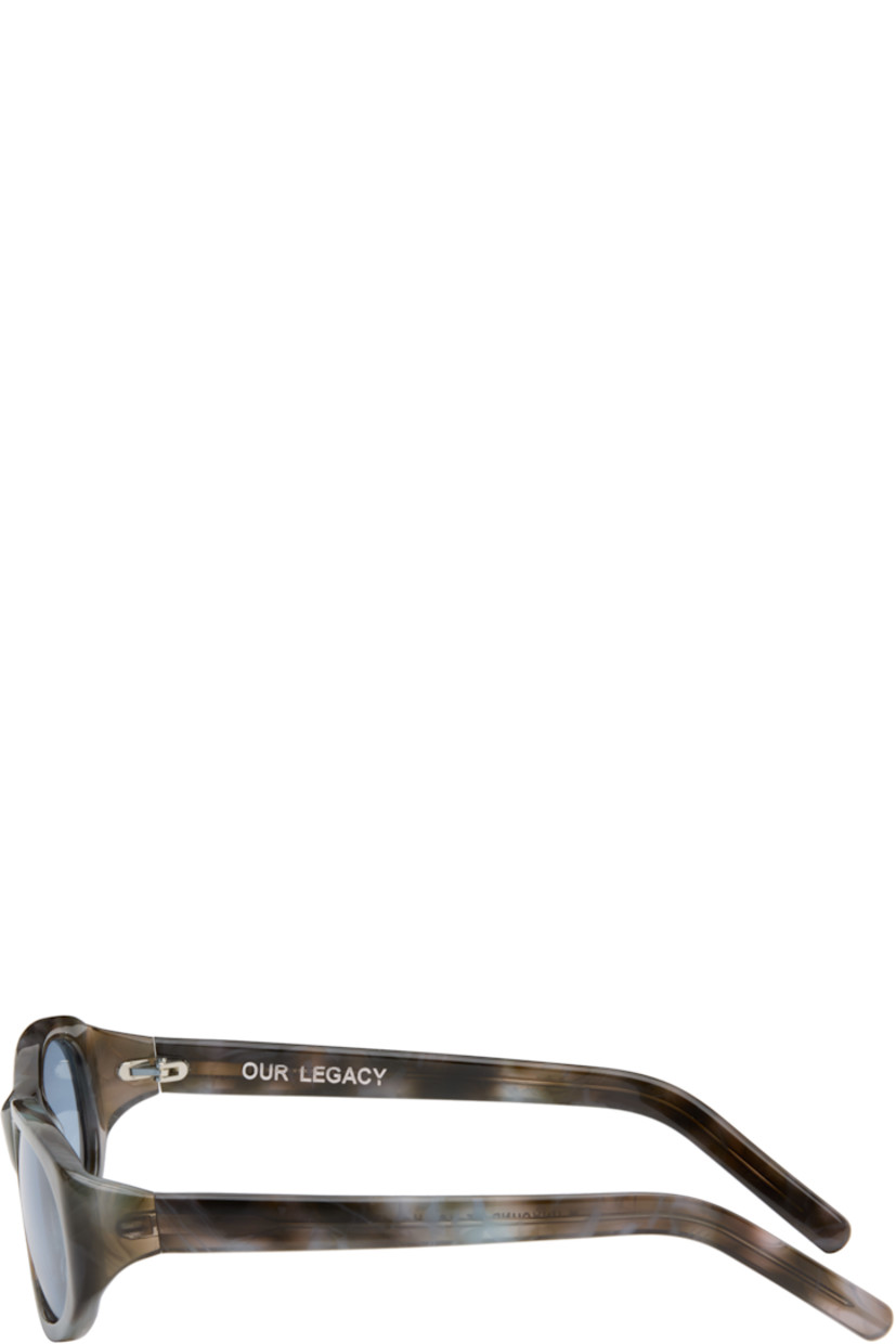 Handcrafted oval Mazzucchelli acetate-frame sunglasses.

· Semi-sheer
· Blue-tinted Carl Zeiss lenses, cat. 1
· Core wire at temples
· Hinged leather case included

Supplier color: Dotonbori Havana