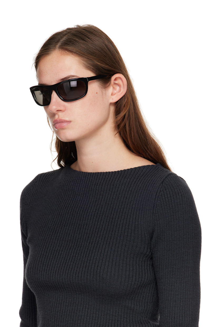 Handcrafted rectangular Mazzucchelli acetate-frame sunglasses.

· Black Carl Zeiss lenses, cat. 3
· Hinged leather case included

Supplier color: Infinite Black