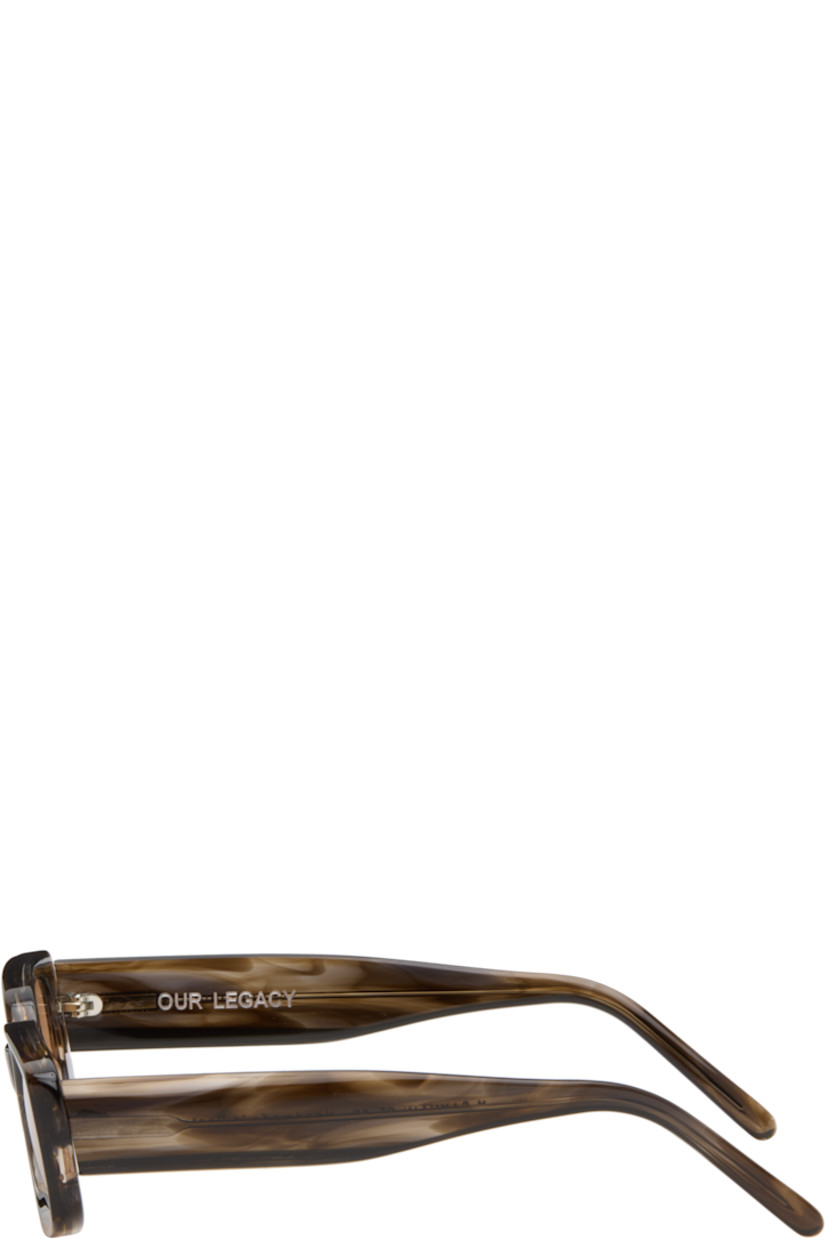 Handcrafted rectangular Mazzucchelli tortoiseshell acetate-frame sunglasses. 

· Semi-sheer
· Integrated nose pads
· Orange-tinted Carl Zeiss lenses, cat. 1
· Core wire at temples
· Hinged leather case included

Supplier color: Sewer Surfer