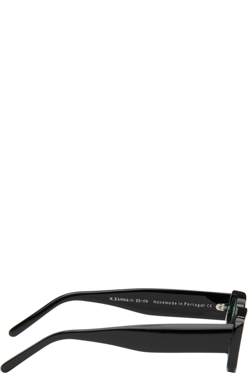 Handcrafted rectangular Mazzucchelli acetate-frame sunglasses.

· Integrated nose pads
· Green-tinted Carl Zeiss lenses, cat. 1
· Integrated nose pads
· Hinged leather case included

Supplier color: Infinite Black
