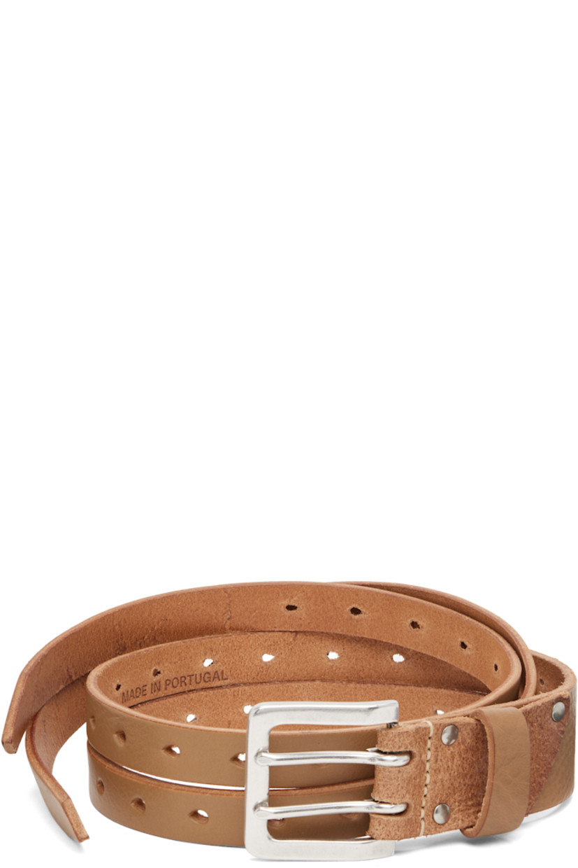 Grained leather belt.

· Slit at length
· Pin-buckle fastening
· Silver-tone hardware
· W1.5"

Supplier color: Oily sand leather