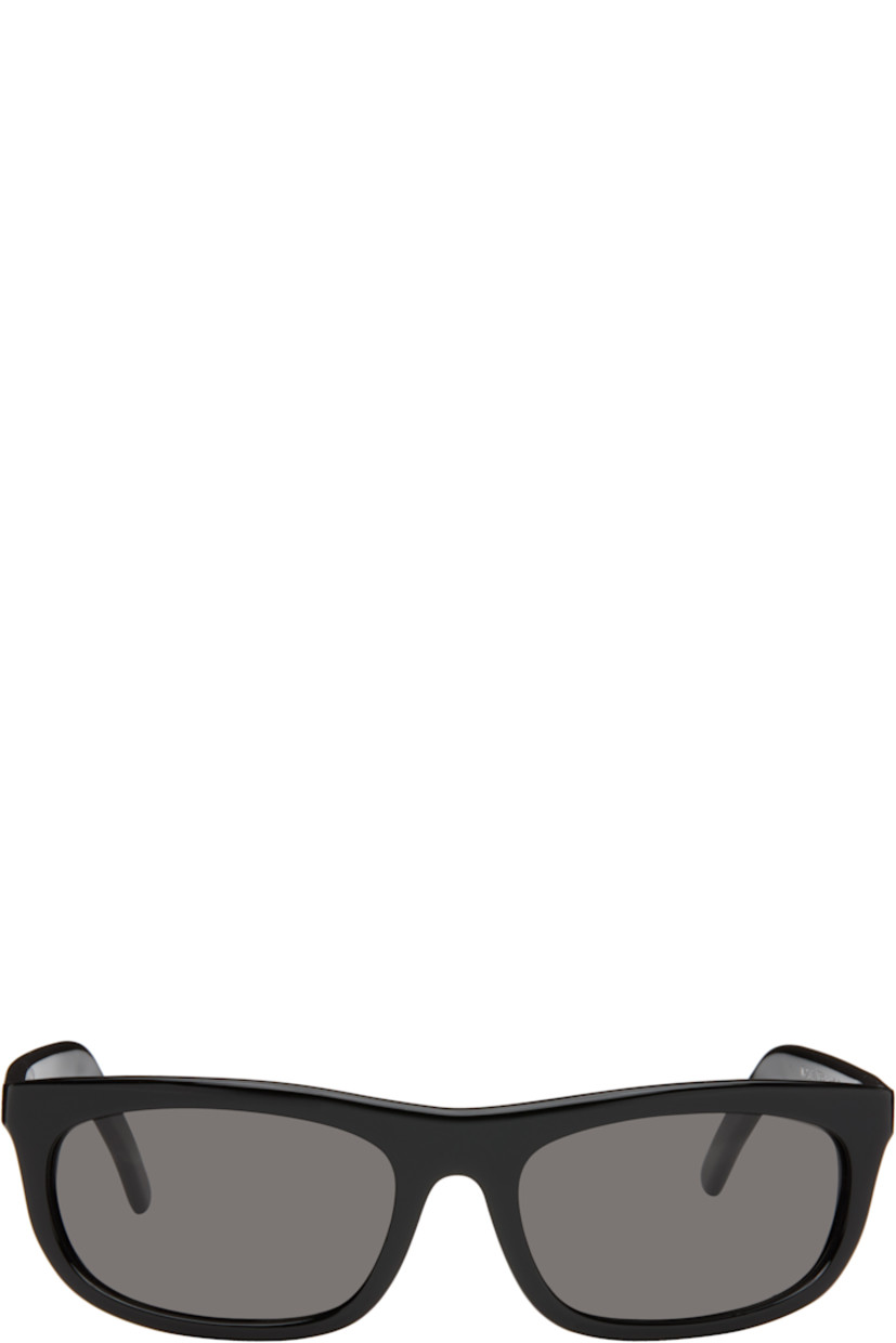 Handcrafted rectangular Mazzucchelli acetate-frame sunglasses.

· Black Carl Zeiss lenses, cat. 3
· Hinged leather case included

Supplier color: Infinite Black