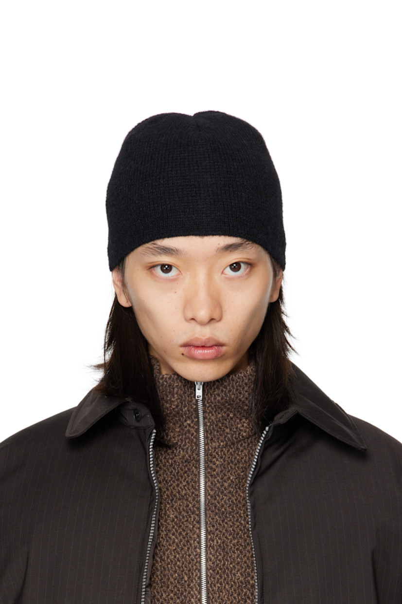 Knit alpaca-blend beanie.

Supplier color: Black fuzzy alpaca