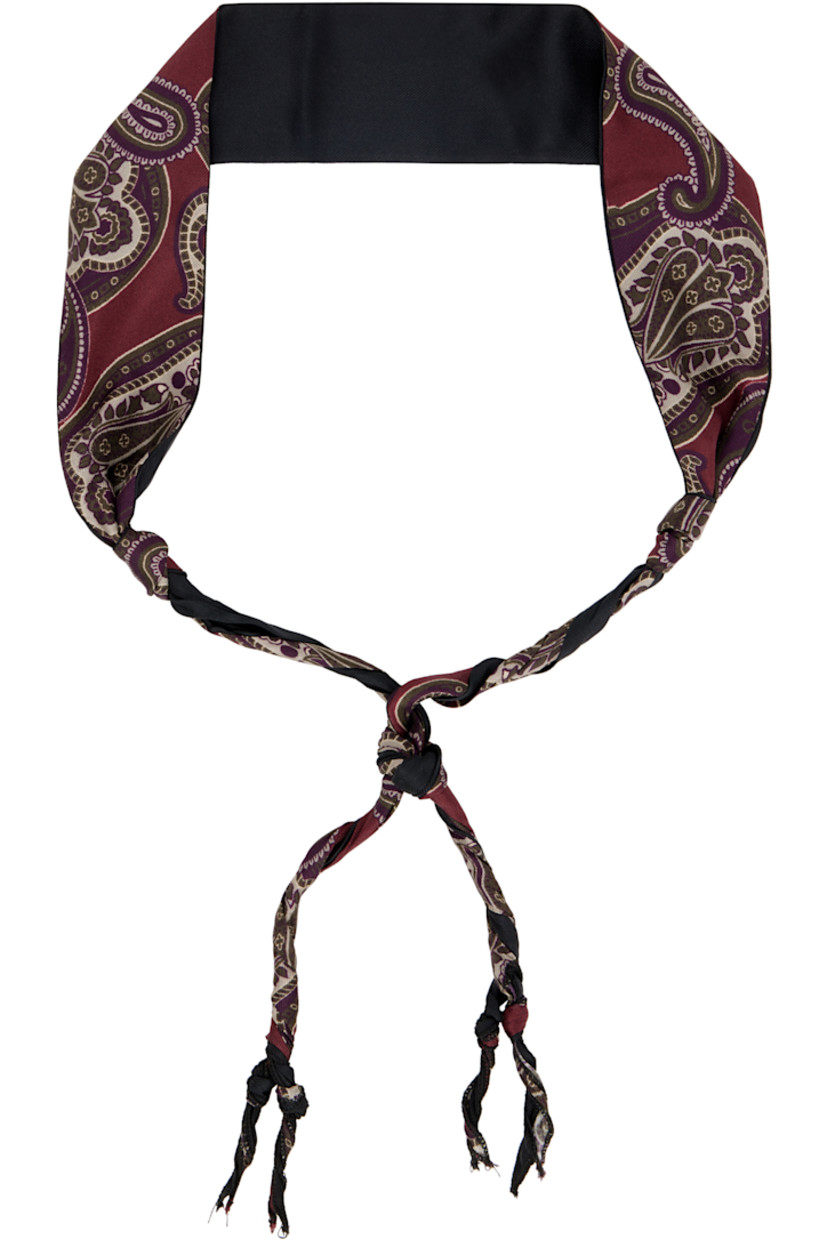 Knotted silk twill tie.

· Paisley pattern throughout
· Self-tie fastening
· L41"

Supplier color: Burgundy paisley