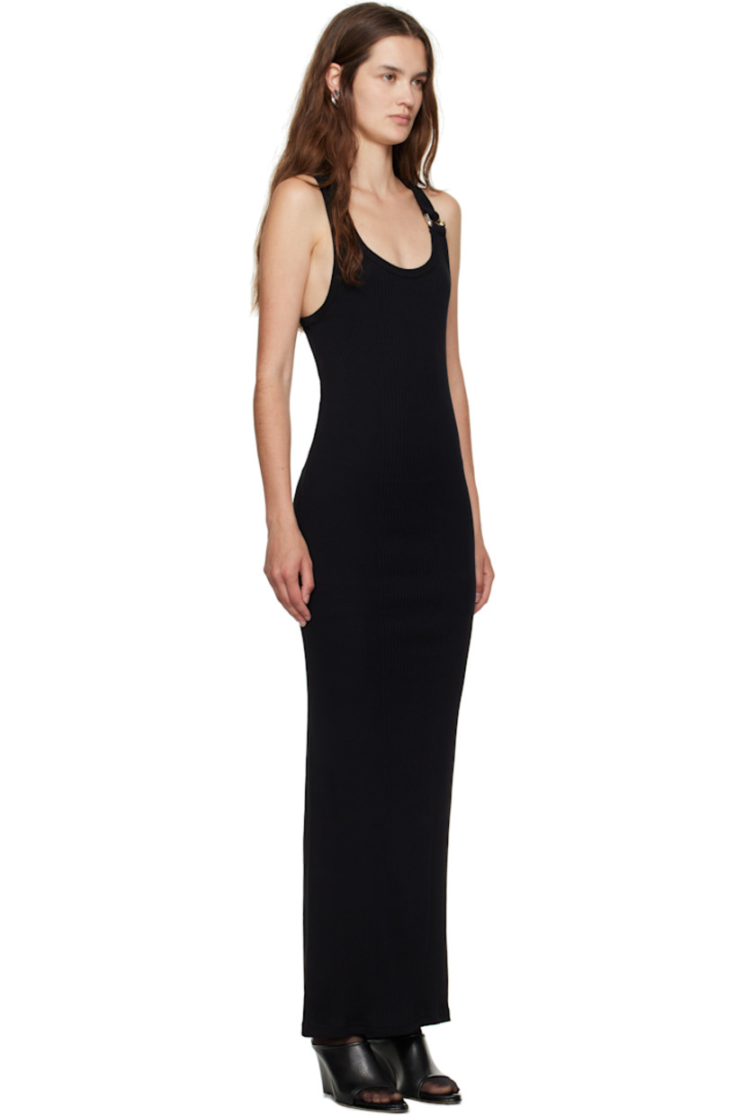 Rib-knit cotton maxi dress.

· Scoop neck
· Logo hardware at shoulder strap
· Racer back
· Locker loop at back collar 

Supplier color: Black