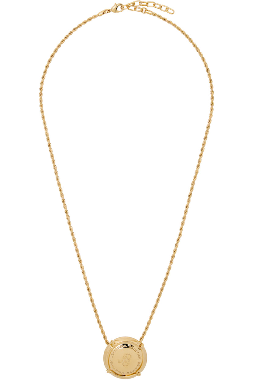 Rope chain necklace in gold-tone brass.

· Logo-engraved pendant
· Adjustable lobster-clasp fastening
· L23.5"

Supplier color: Gold