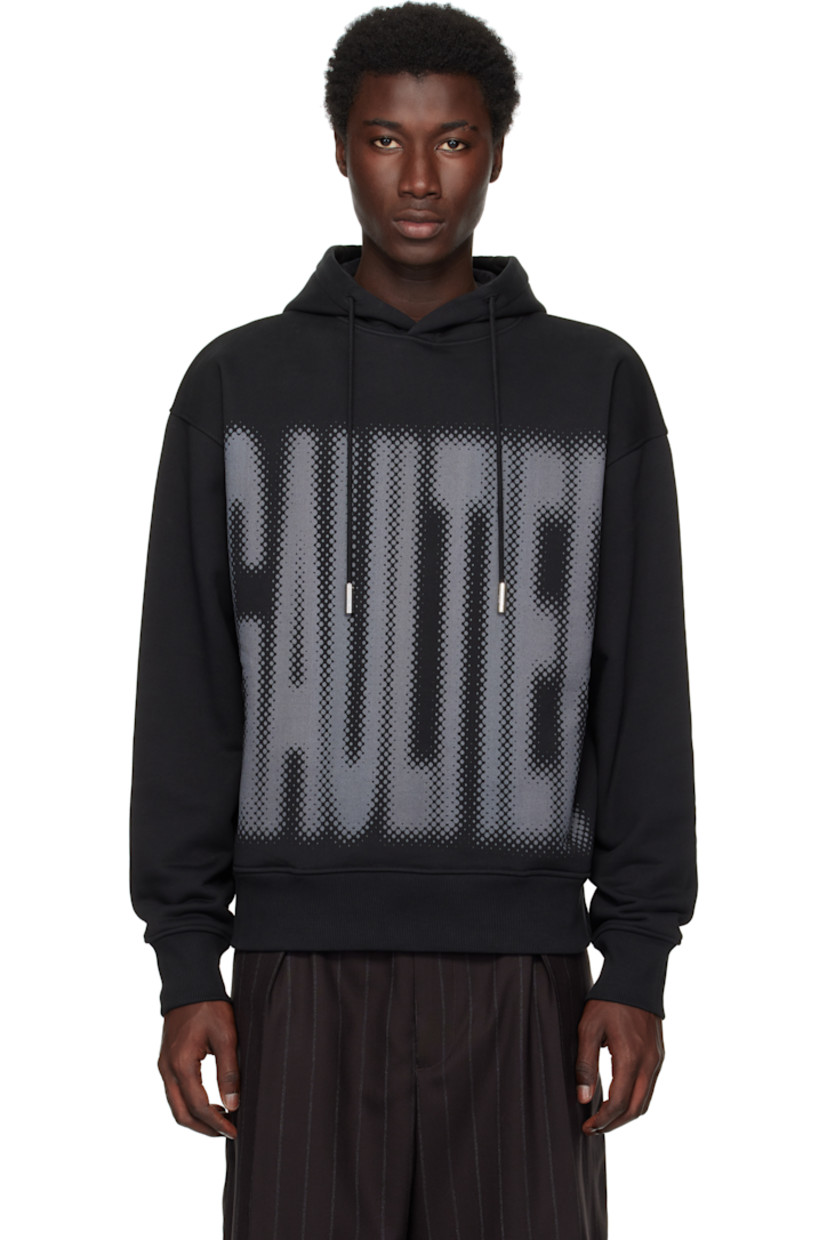 Organic cotton French terry hoodie. 

· Drawstring at hood
· Logo printed at front and back
· Seam pockets
· Rib-knit hem and cuffs
· Dropped shoulders

Supplier color: Black
