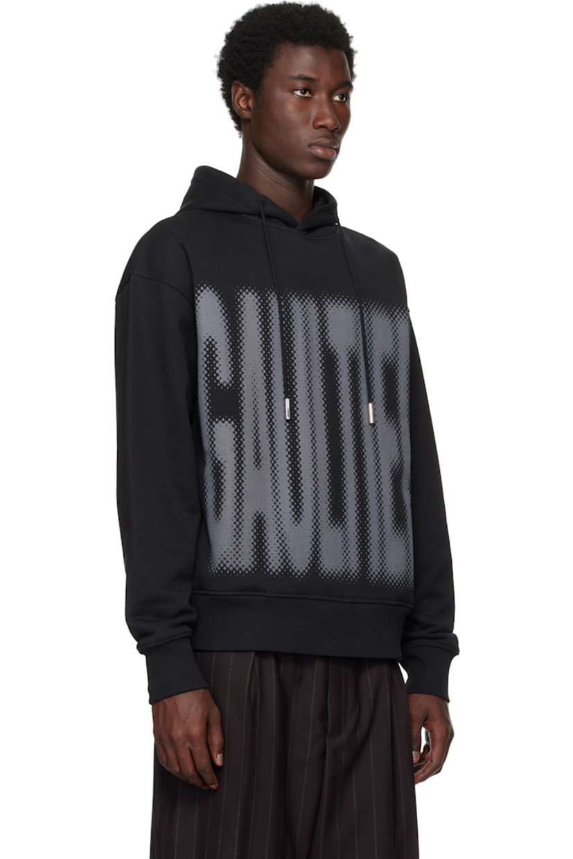 Organic cotton French terry hoodie. 

· Drawstring at hood
· Logo printed at front and back
· Seam pockets
· Rib-knit hem and cuffs
· Dropped shoulders

Supplier color: Black
