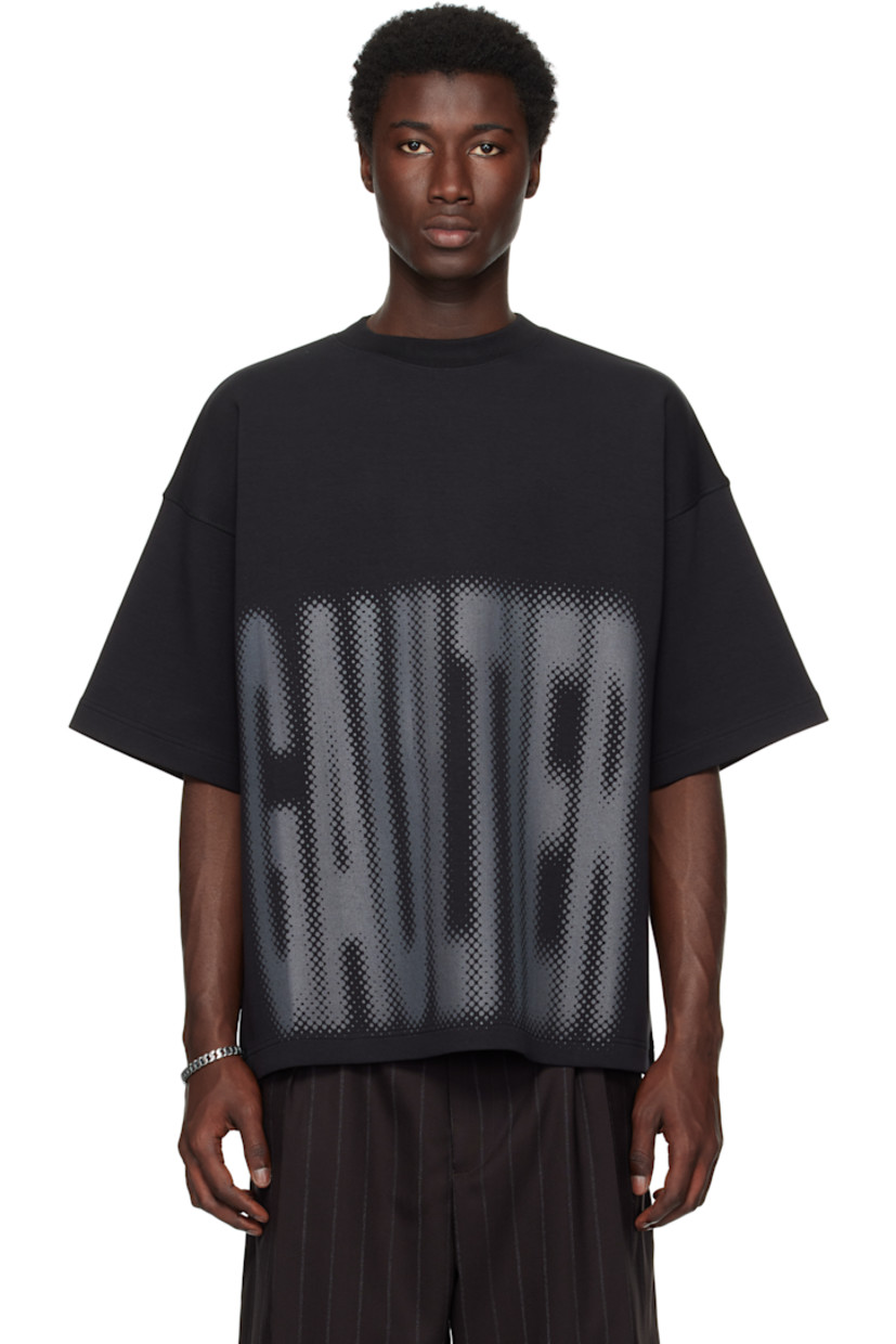 Stretch cotton-blend fleece T-shirt. 

· Rib-knit crewneck
· Logo printed at front 
· Dropped shoulders
· Locker loop at back collar 

Part of the Très Gaultier collection.

Supplier color: Black