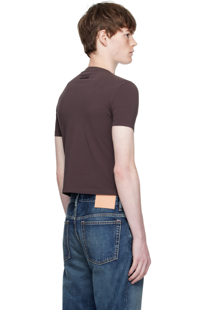 Stretch cotton jersey T-shirt.

· Rib-knit crewneck
· Logo graphic printed at chest
· Locker loop at back collar

Supplier color: Chocolate/Brown