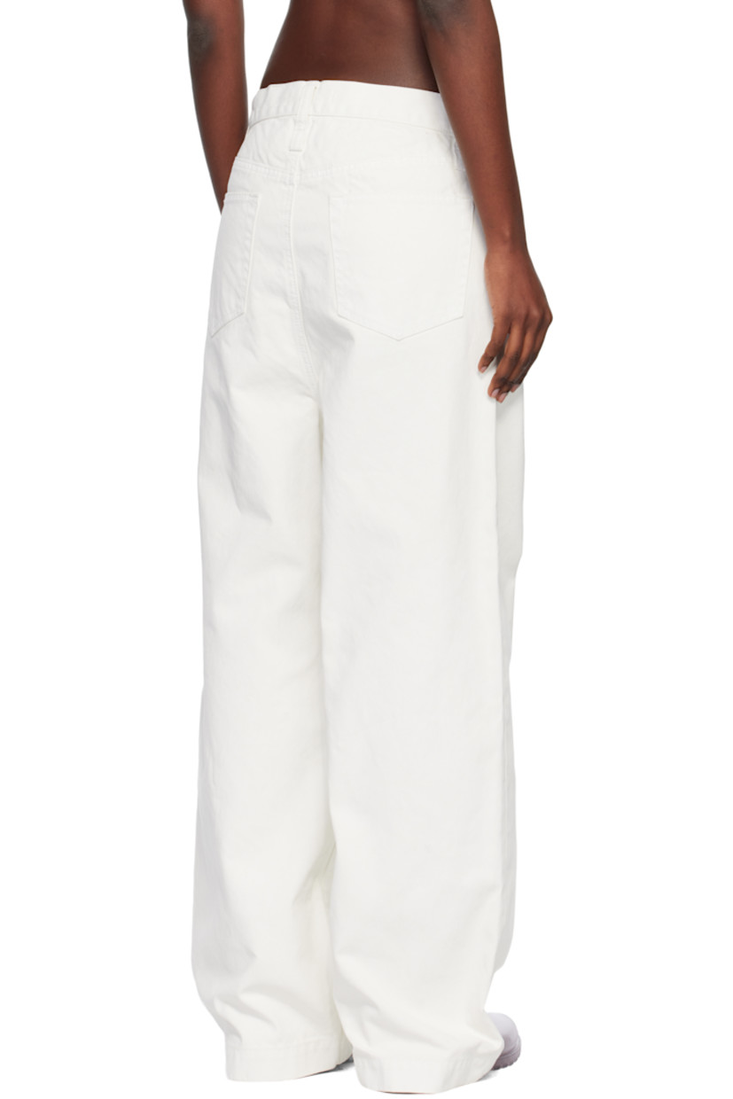 Coated non-stretch denim jeans.

· Wide-leg
· Belt loops
· Five-pocket styling
· Zip fly

Supplier color: White
