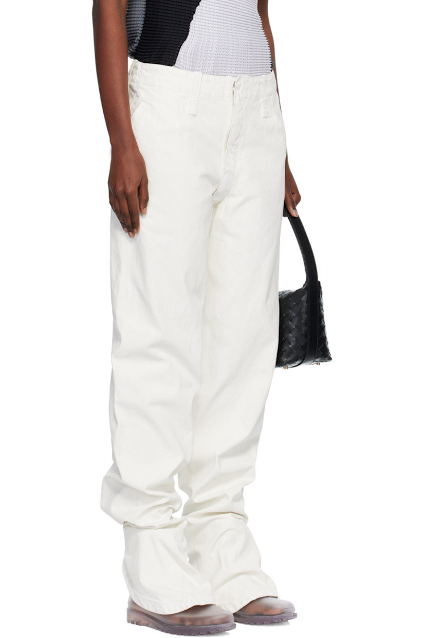 Coated non-stretch denim jeans.

· Belt loops
· Four-pocket styling
· Zip fly
· Zip closure at back

Supplier color: White